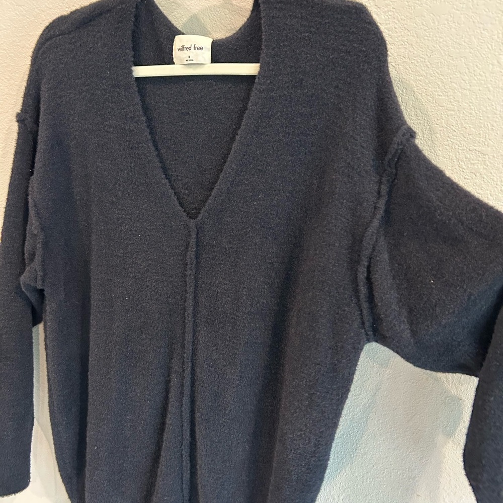 Wilfred Charcoal V-Neck Sweater